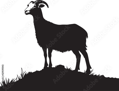 Wild Goat and Deer Silhouette Set

