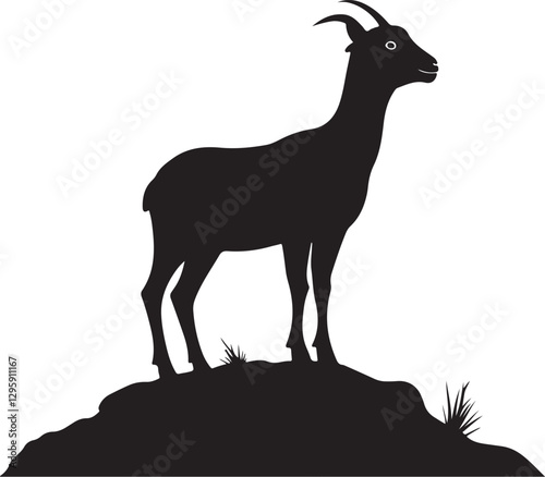Wild Goat and Deer Silhouette Set
