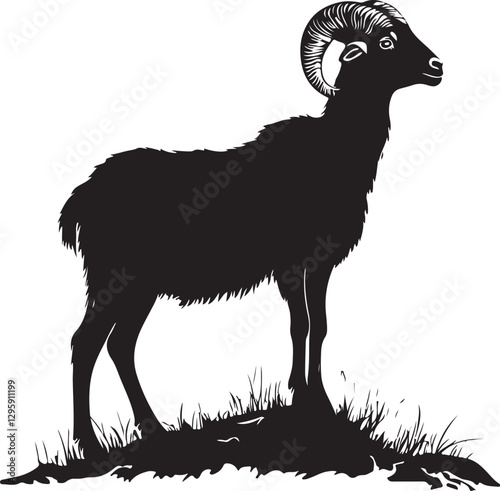 Wild Goat and Deer Silhouette Set
