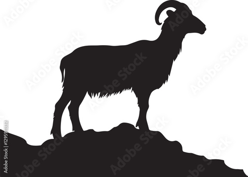 Wild Goat and Deer Silhouette Set
