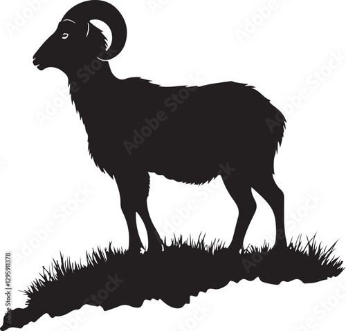 Wild Goat and Deer Silhouette Set
