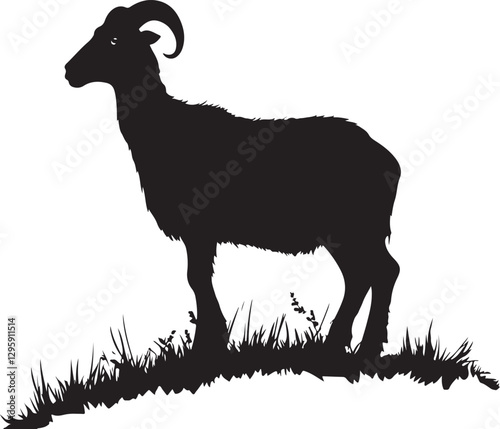 Wild Goat and Deer Silhouette Set
