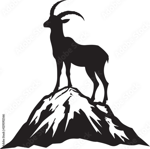 Wild Goat and Deer Silhouette Set

