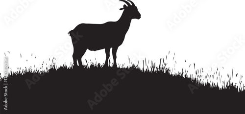 Wild Goat and Deer Silhouette Set
