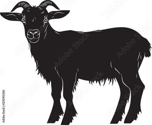 Wild Goat and Deer Silhouette Set
