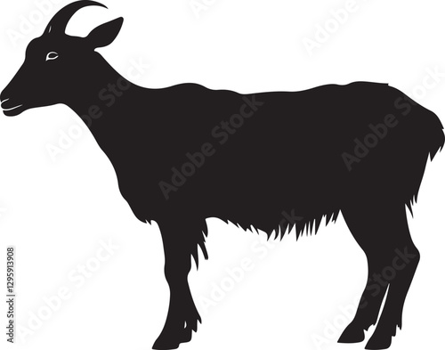 Wild Goat and Deer Silhouette Set
