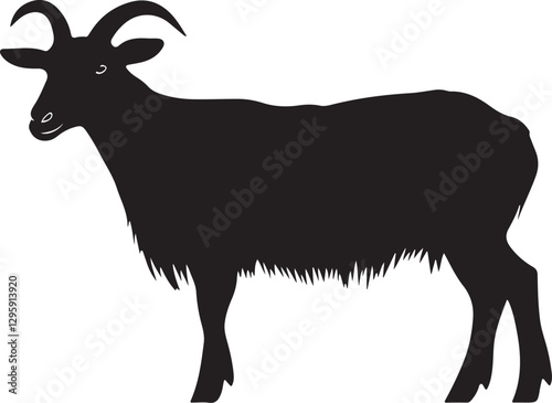 Wild Goat and Deer Silhouette Set
