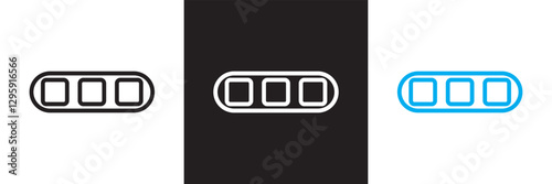 Hamburger menu icon.   UI symbol, user interface vector symbols, navigation elements, web buttons. Isolated on white and black background. Vector illustration. EPS 10