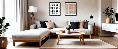 Minimalist Scandinavian-style living room