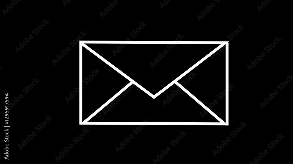 Received message concept envelope icon. New, email incoming message animation Received message concept envelope icon. New, email incoming message animation