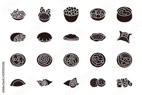 silhouette icon of traditional Arabic dishes