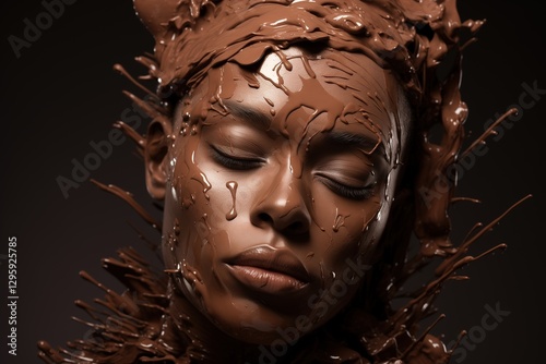 Sensual woman in chocolate glaze