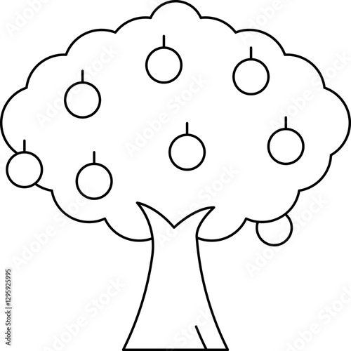 Fruit Tree single vector icon illustration