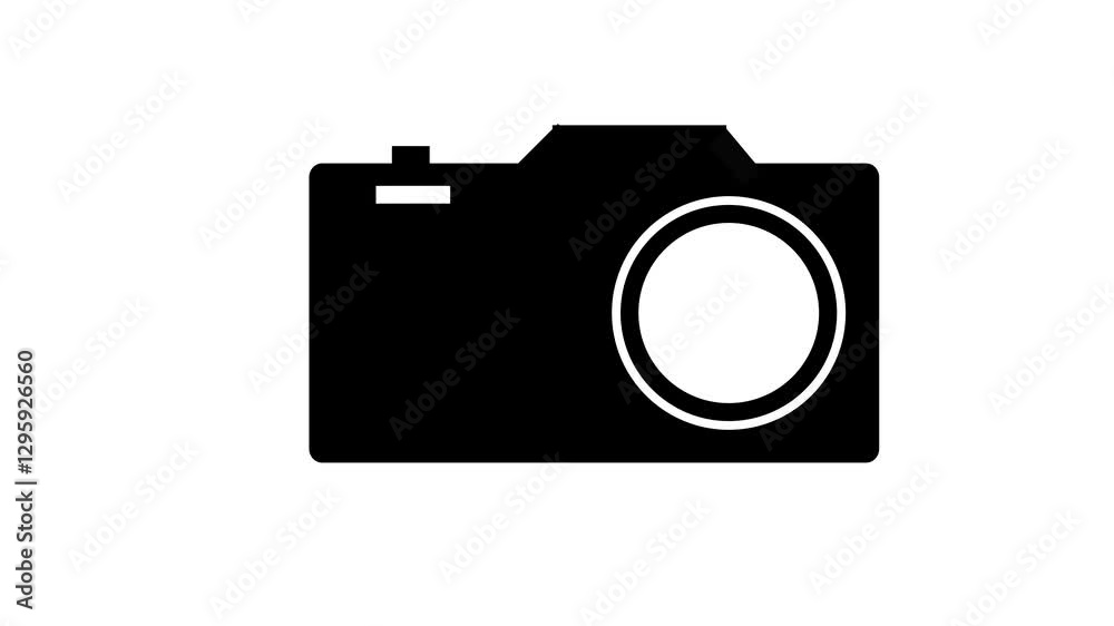 Camera icon animation.Technology camera icon animation with color. Camera icon animation.Technology camera icon animation with color.