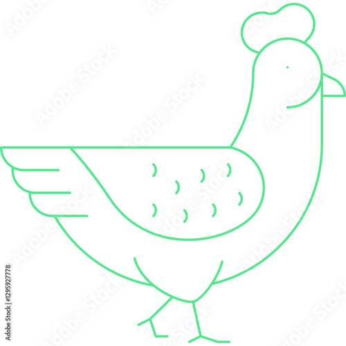 Chicken single vector icon illustration