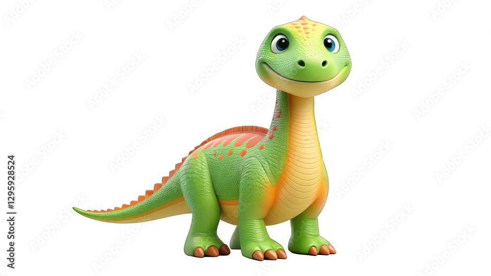 Fototapeta premium a charming and friendly dinosaur cartoon character with a bright smile