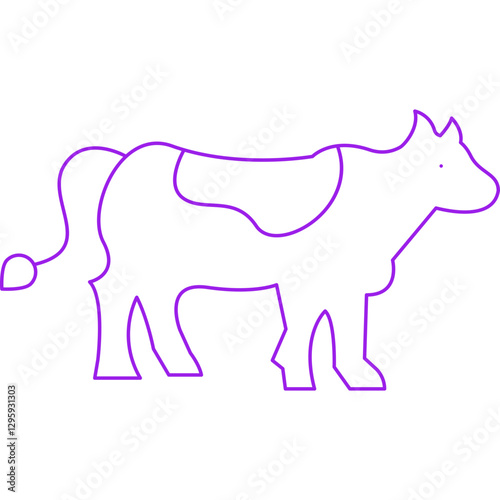 Cow single vector icon illustration
