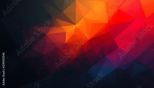 Background Vibrant Abstract Polygon Background with a Gradient of Warm Colors. A dynamic abstract background featuring a pattern of interconnected polygons in a spectrum of warm colors, transitioning.