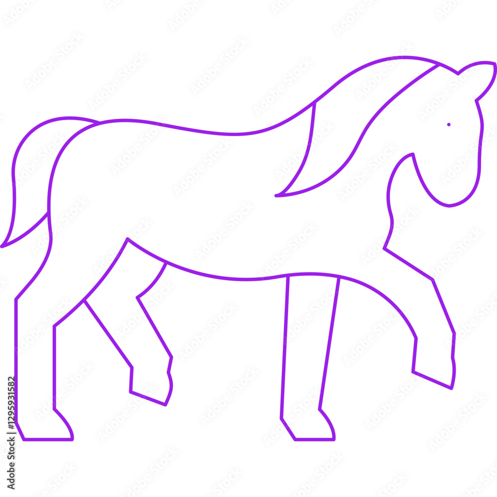 Obraz premium Horse single vector icon illustration
