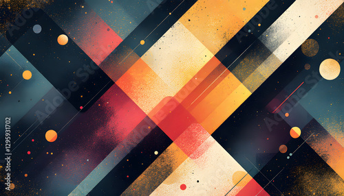 Background Vibrant Abstract Design with Geometric Shapes and Colors. A dynamic abstract design featuring intersecting geometric shapes in a blend of vibrant colors