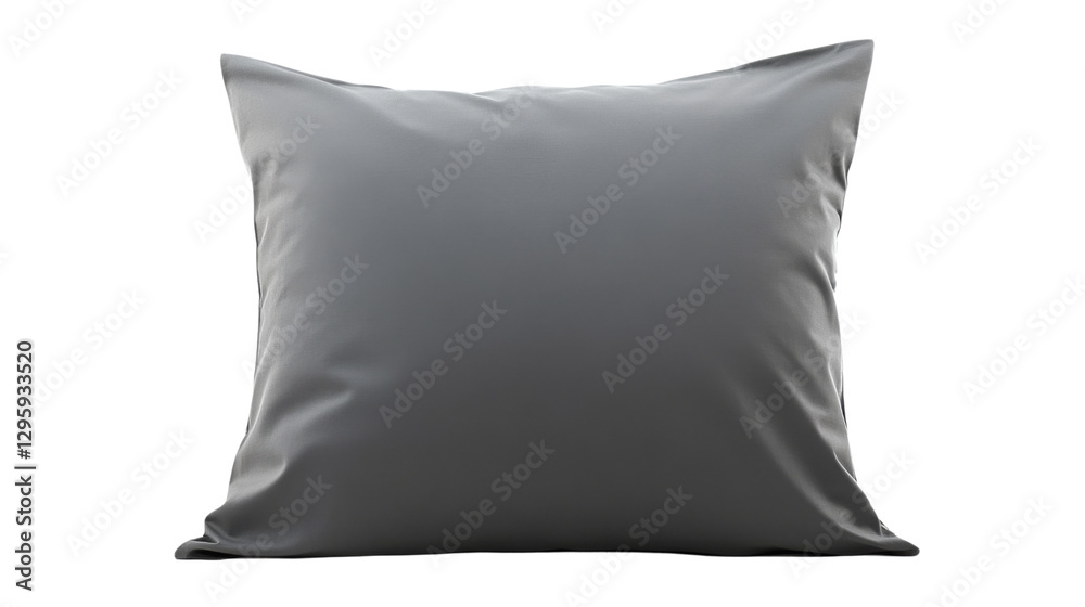Gray pillow resting on transparent background for comfortable sleep Gray pillow resting on transparent background for comfortable sleep
