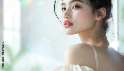 アジア人女性の美容イメージ（スキンケア・ボディケア・エステサロン）
