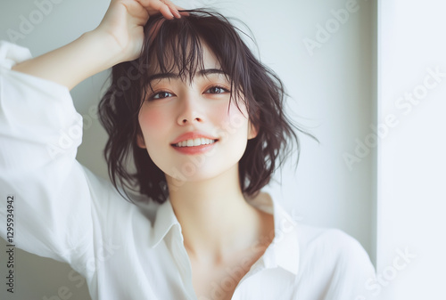 アジア人女性のポートレート（スキンケア・ボディケア・エステサロン）