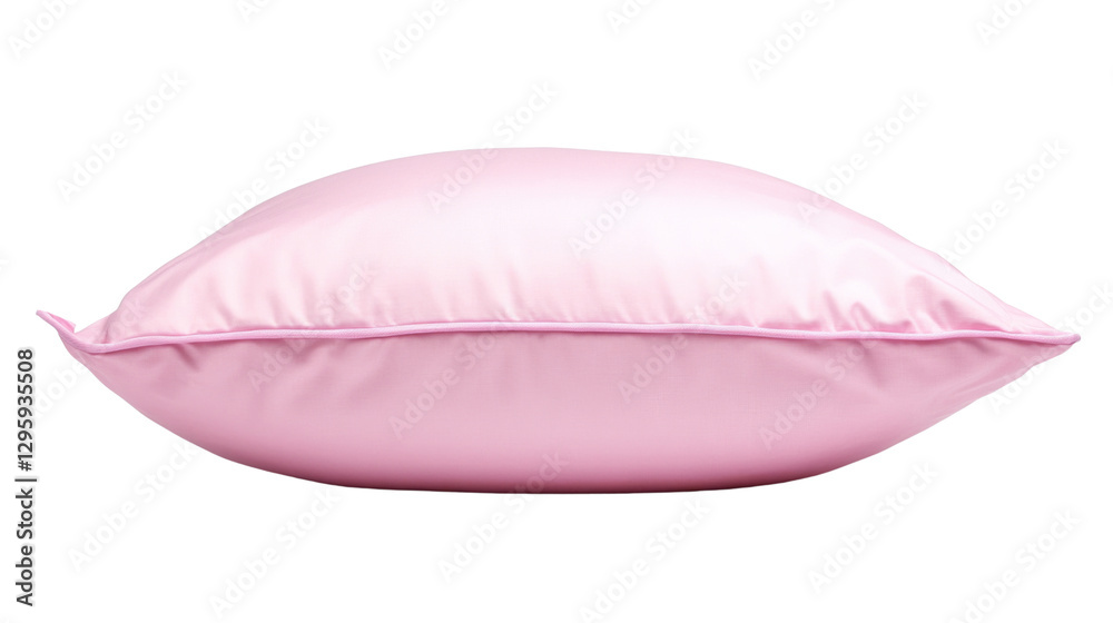 Clean pink satin pillow isolated on transparent background Clean pink satin pillow isolated on transparent background