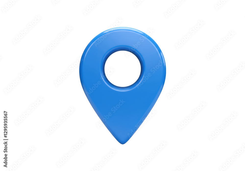 Isolated Glossy Blue Location Pin Isolated Glossy Blue Location Pin