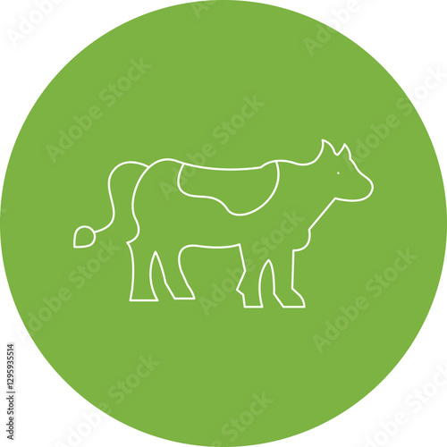 Cow single vector icon illustration