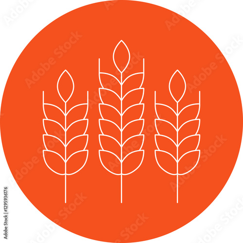 Wheat single vector icon illustration