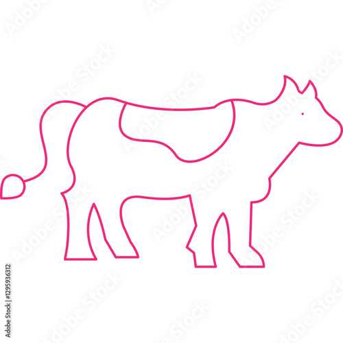 Cow single vector icon illustration