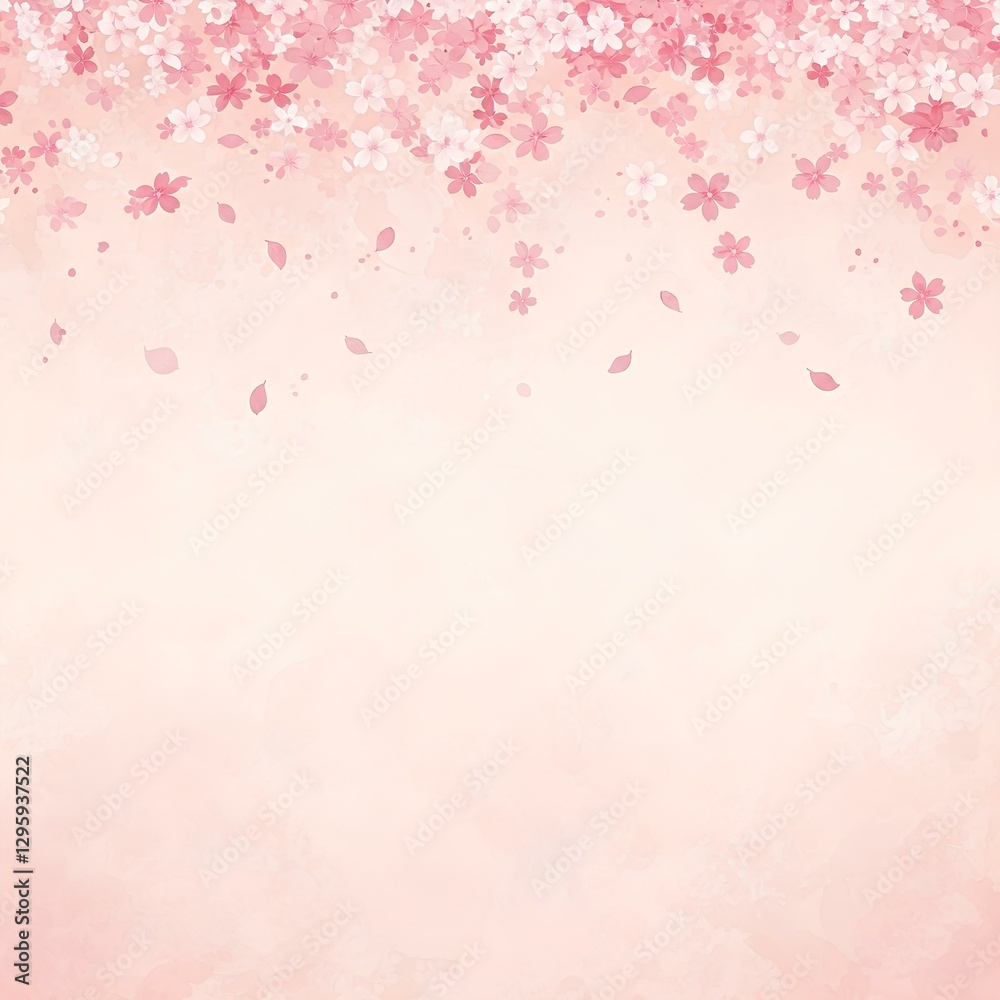 pink abstract background with copy space in the middle, small pink flowers placed on top frame, allpaper pink abstract background with copy space in the middle, small pink flowers placed on top frame, allpaper