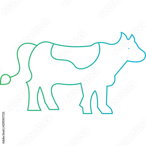 Cow single vector icon illustration