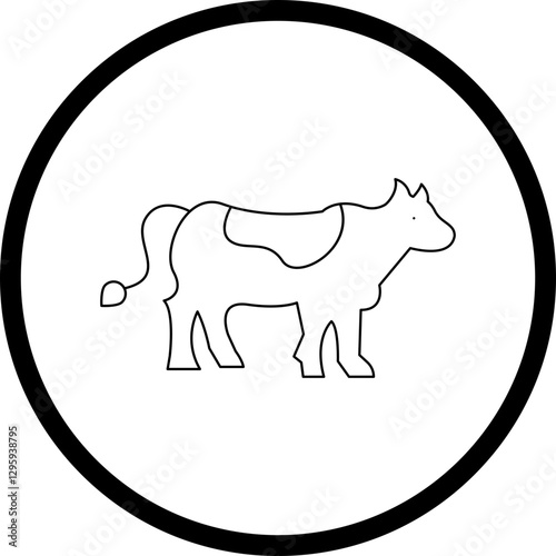 Cow single vector icon illustration