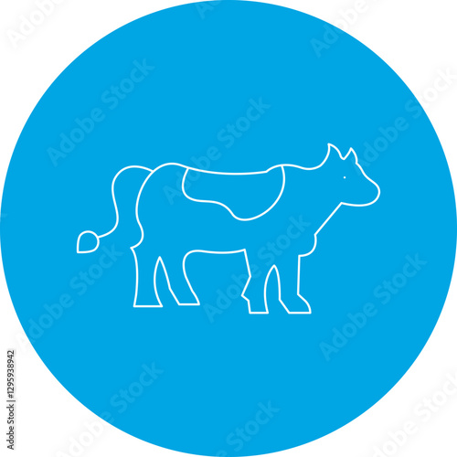 Cow single vector icon illustration