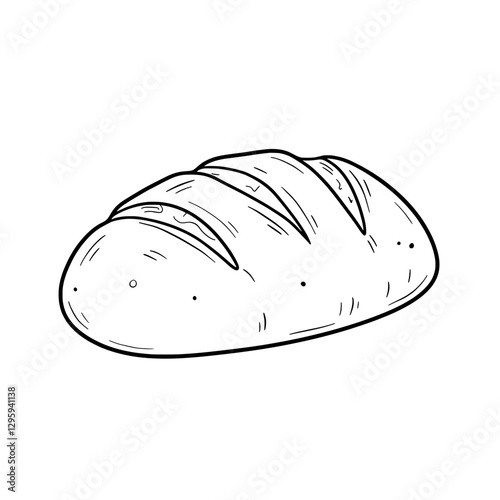 Artisanal Bread: Simple illustration of freshly baked loaf of bread.