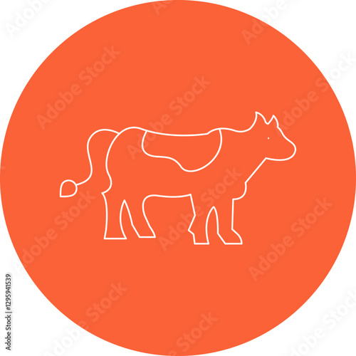Cow single vector icon illustration