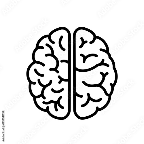 Mind's Eye: a graphic, top-down view of the brain, highlighting the intricate folds and furrows that define human cognition, inviting viewers to contemplate the power of thought.
