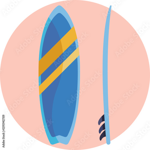 Surfing Gear – A classic surfboard, representing water sports, coastal fun, and wave-riding excitement.