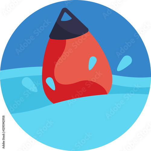 A bright-colored marker seen in surf locations to indicate safe surf areas.