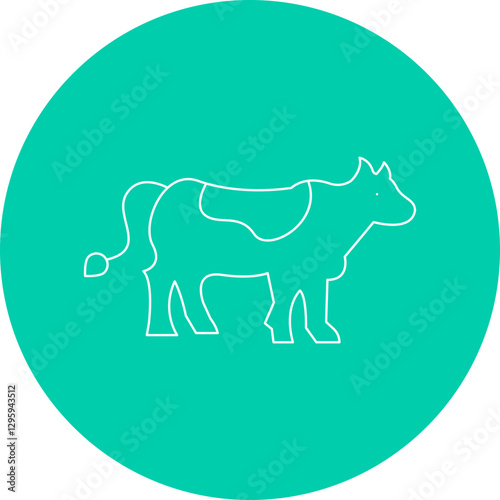 Cow single vector icon illustration