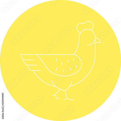 Chicken single vector icon illustration