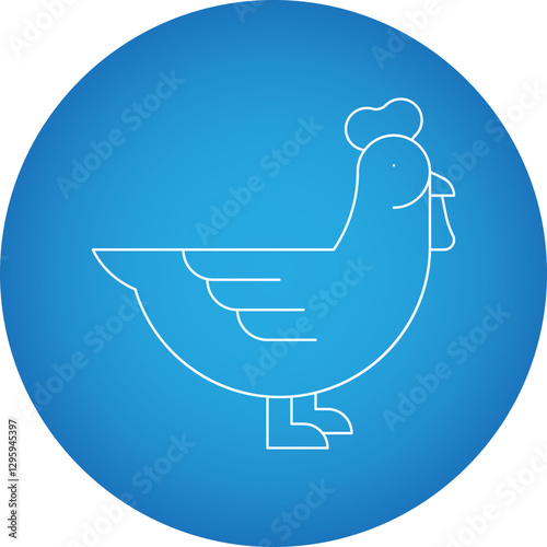 Hen single vector icon illustration