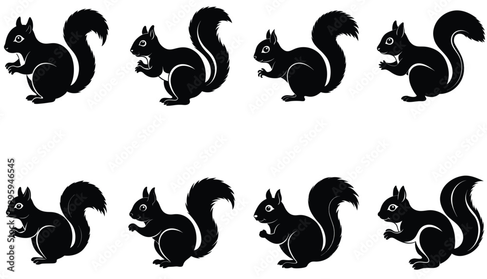 Squirrel vector shilhouette bundle set Squirrel vector shilhouette bundle set