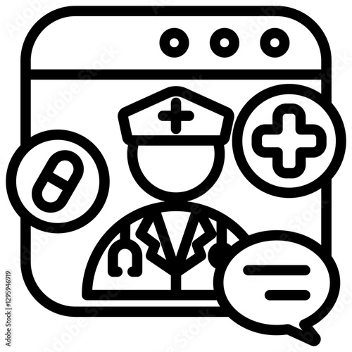 Telemedicine Outline Icon
