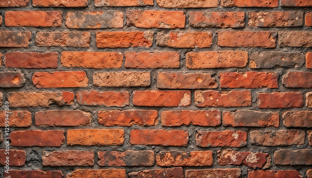 Obraz premium Red Brick Wall Texture with Vintage Appearance and Rustic Charm