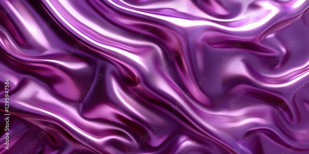 Obraz premium Abstract iridescent, melting metal effect with shiny folds. Minimalistic Photo