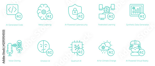 AI-Generated Code and Quantum AI for Climate Research Vector Icon photo