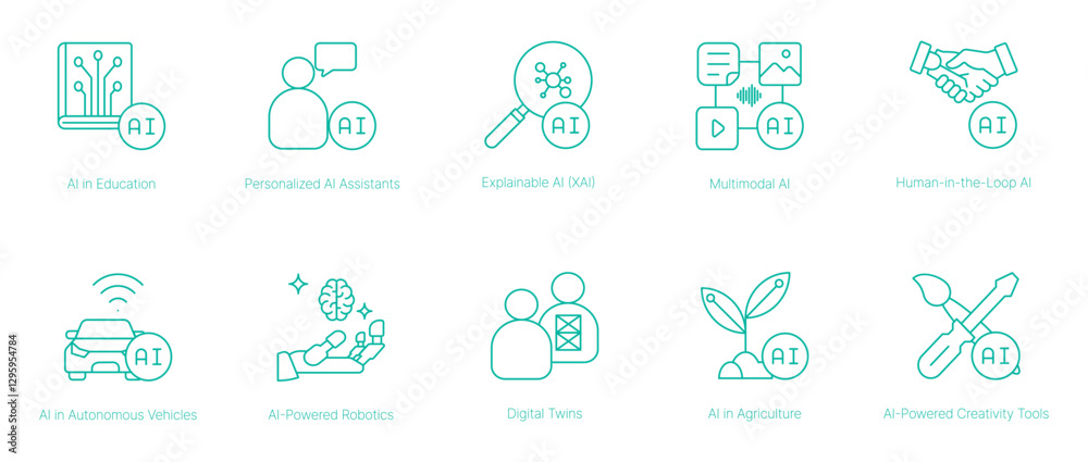 AI in Education and AI-Powered Robotics Vector Icon AI in Education and AI-Powered Robotics Vector Icon